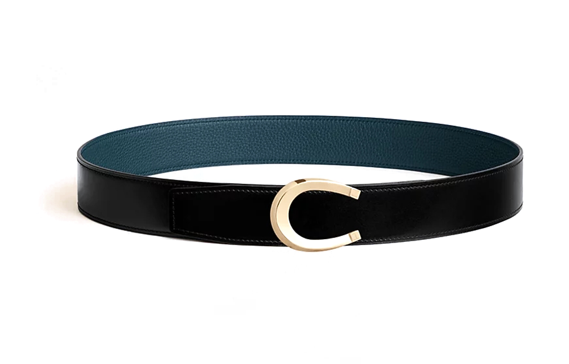 HERMES  Luck Reversible Leather Belt Black/Blue 3.8CM Width. H010412CP2K | H077971CAAE085 圖 2
