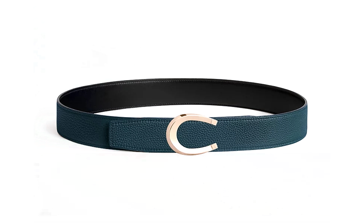HERMES  Luck Reversible Leather Belt Black/Blue 3.8CM Width. H010412CP2K | H077971CAAE085 圖 3