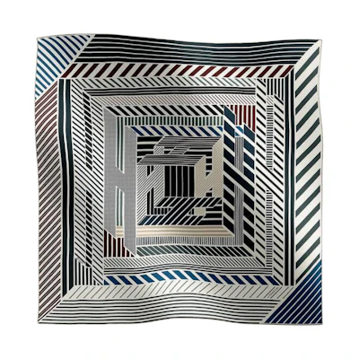 HERMES Multi-Color Pattern Printed Silk Scarf. H284137T11