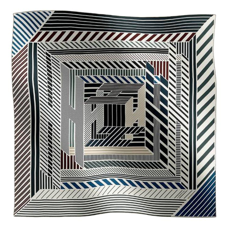 HERMES  Multi-Color Pattern Printed Silk Scarf. H284137T11 圖 2