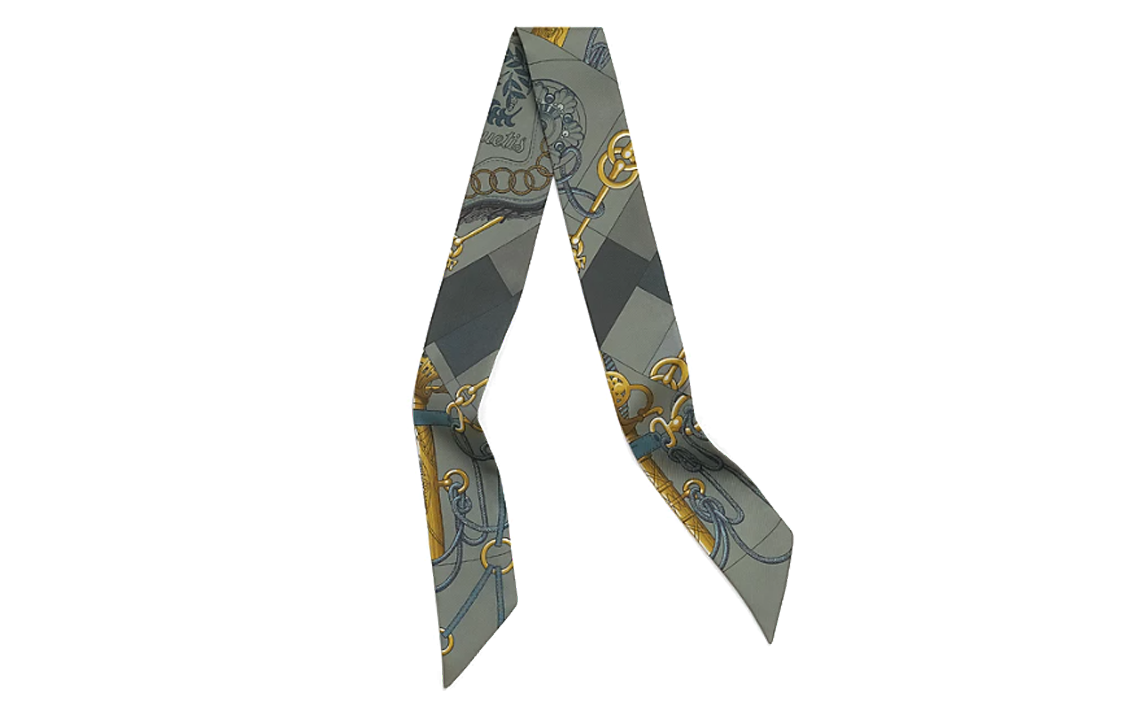 HERMES  Multicolor Silk Scarf with Jacquard Accents. H061574Tv12 圖 2