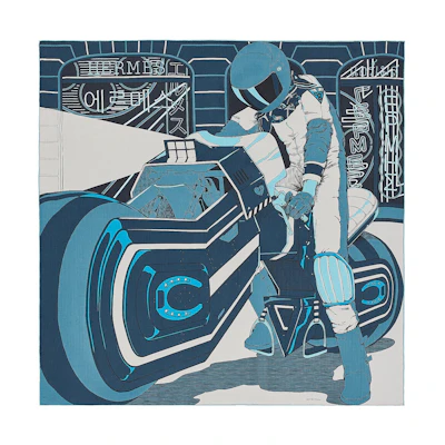 HERMES "Mystical Knight" Scarf Navy Blue/Grey/Grayish Blue H553817T-01