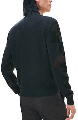 HERMES Navy Blue Crewneck Patterned Cashmere Knit Sweater. H467200HA01 Lookbook HERMES Navy Blue Crewneck Patterned Cashmere Knit Sweater. H467200HA01