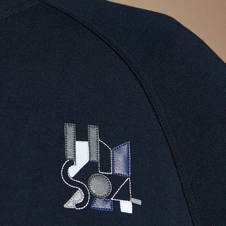 Sizing 爱马仕海军蓝标志皮质单排扣夹克. H457810HA01