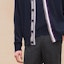 Sizing エルメス ネイビーブルーストライプ Vネック カシミアカーディガン FW24. H467265HA01