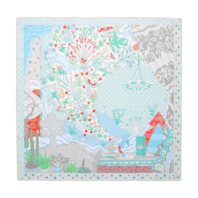 HERMES "New Era" 90x90cm Silk Scarf Green Unisex Couple Edition. H003799S-01
