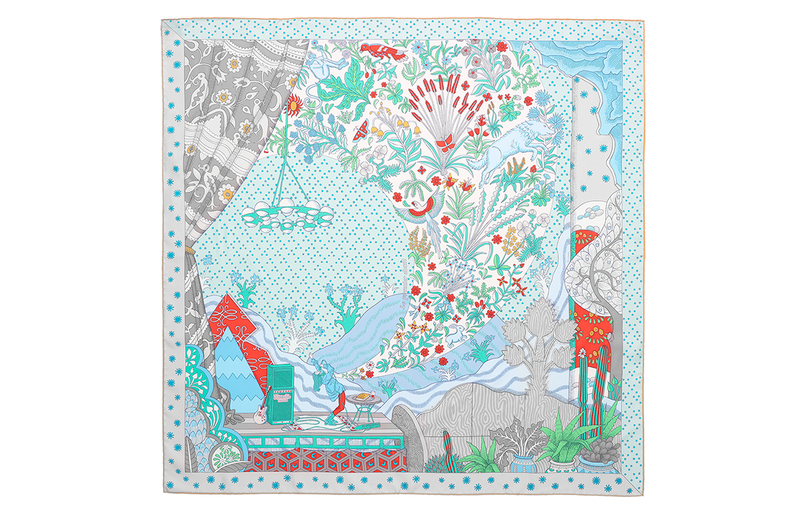 HERMES "New Era" 90x90cm Silk Scarf Green Unisex Couple Edition. H003799S-01 圖 3