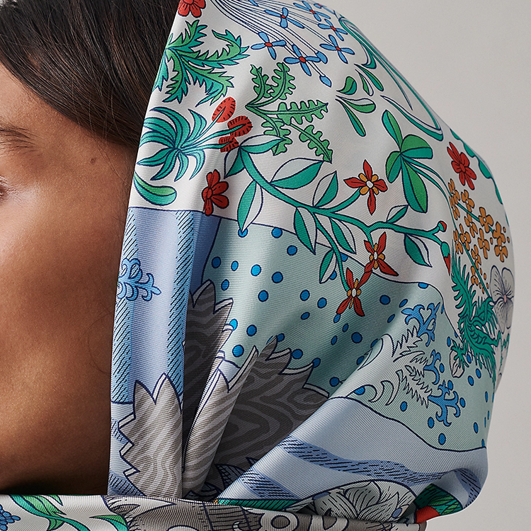 HERMES "New Era" 90x90cm Silk Scarf Green Unisex Couple Edition. H003799S-01 圖 4