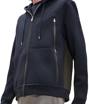 HERMES Ocean Blue SS24 Hoodie Sweatshirt Warna Polos dengan Drawstring Kasual H467870HA01 Purchase HERMES Ocean Blue SS24 Hoodie Sweatshirt Warna Polos dengan Drawstring Kasual H467870HA01