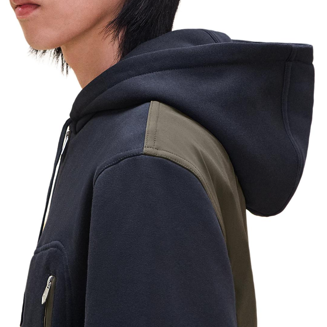 Details for HERMES Ocean Blue SS24 Hoodie Sweatshirt Warna Polos dengan Drawstring Kasual H467870HA01