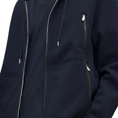 HERMES Ocean Blue SS24 Hoodie Sweatshirt Warna Polos dengan Drawstring Kasual H467870HA01 Sizing HERMES Ocean Blue SS24 Hoodie Sweatshirt Warna Polos dengan Drawstring Kasual H467870HA01