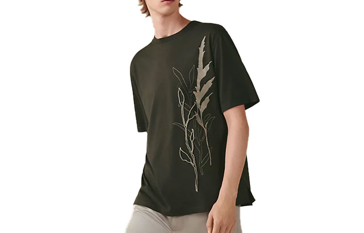 Order 愛馬仕 橄欖葉印花圓領T恤 SS23 H357920HA11
