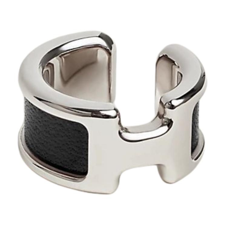 HERMES  Palladium-Plated Clip-On Earrings Multicolor Design. 108073152