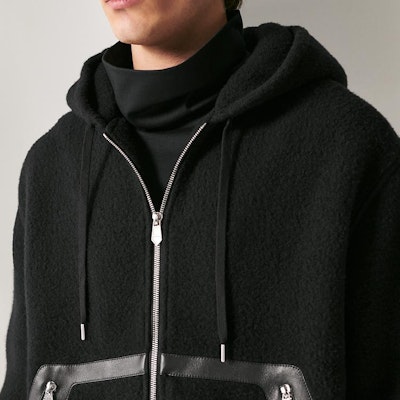 HERMES Patchwork Zipper Hooded Jacket H267550HA1W 3