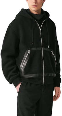 HERMES Patchwork Zipper Hooded Jacket H267550HA1W Cheap HERMES Patchwork Zipper Hooded Jacket H267550HA1W