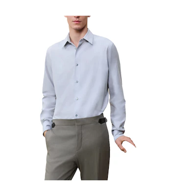 HERMES Pure Cotton Long Sleeve Shirt Blue H466000HB76