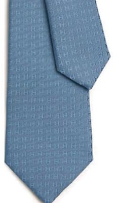 HERMES Pure Silk Blue Tie with Solid Color and Letter Print Design H036321TvL1 Shop HERMES Pure Silk Blue Tie with Solid Color and Letter Print Design H036321TvL1