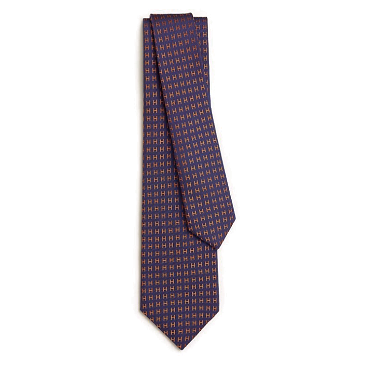 HERMES  Purple Silk Tie with Printed Pattern Design. 107894186 圖 2