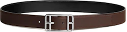 Lookbook Hermes Sabuk Kulit Anak Sapi Reversible Hitam/Coklat 3.2cm H049676CKAB