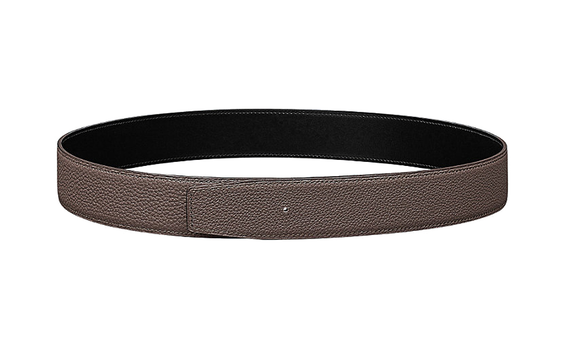 HERMES  Reversible Calfskin Leather Belt Black/Etoupe 3.8CM Wide H077971CAAG090 圖 3