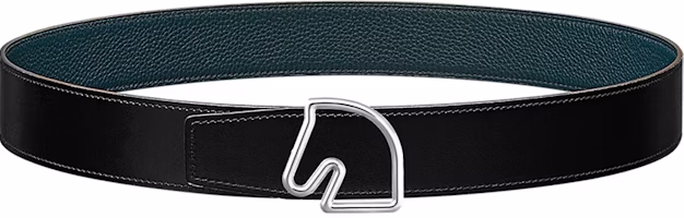 HERMES Reversible Calfskin Leather Belt with Horse-Inspired Buckle 3.8cm. H081656CK05-H077971CAAE095 HERMES Reversible Calfskin Leather Belt with Horse-Inspired Buckle 3.8cm. H081656CK05-H077971CAAE095