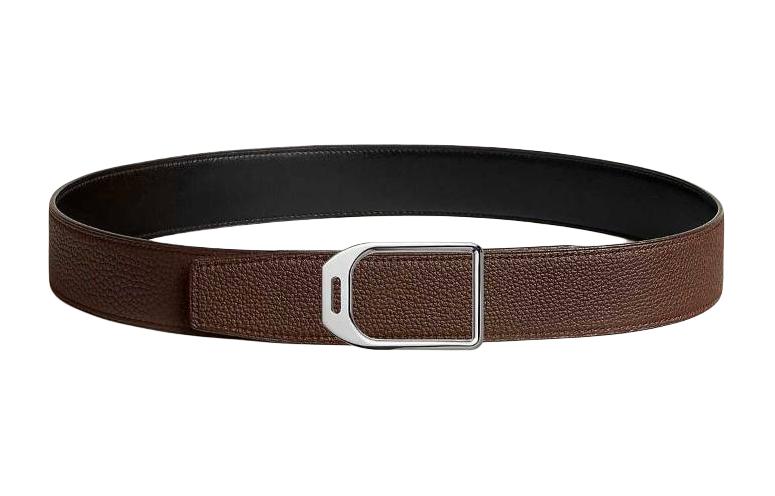 HERMES  Reversible Calfskin Leather Belt with Smooth Buckle 3.8CM Wide H075387CAAF080 圖 3