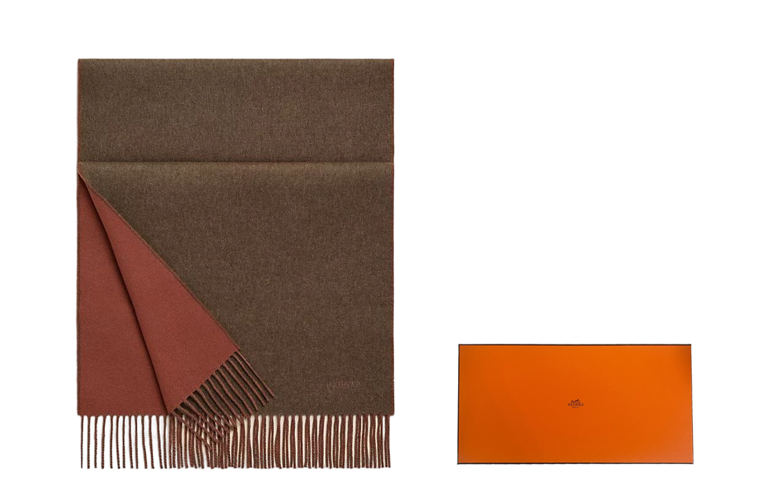 HERMES  Reversible Cashmere Scarf with Iconic Logo Embroidery H393800T 30 圖 4