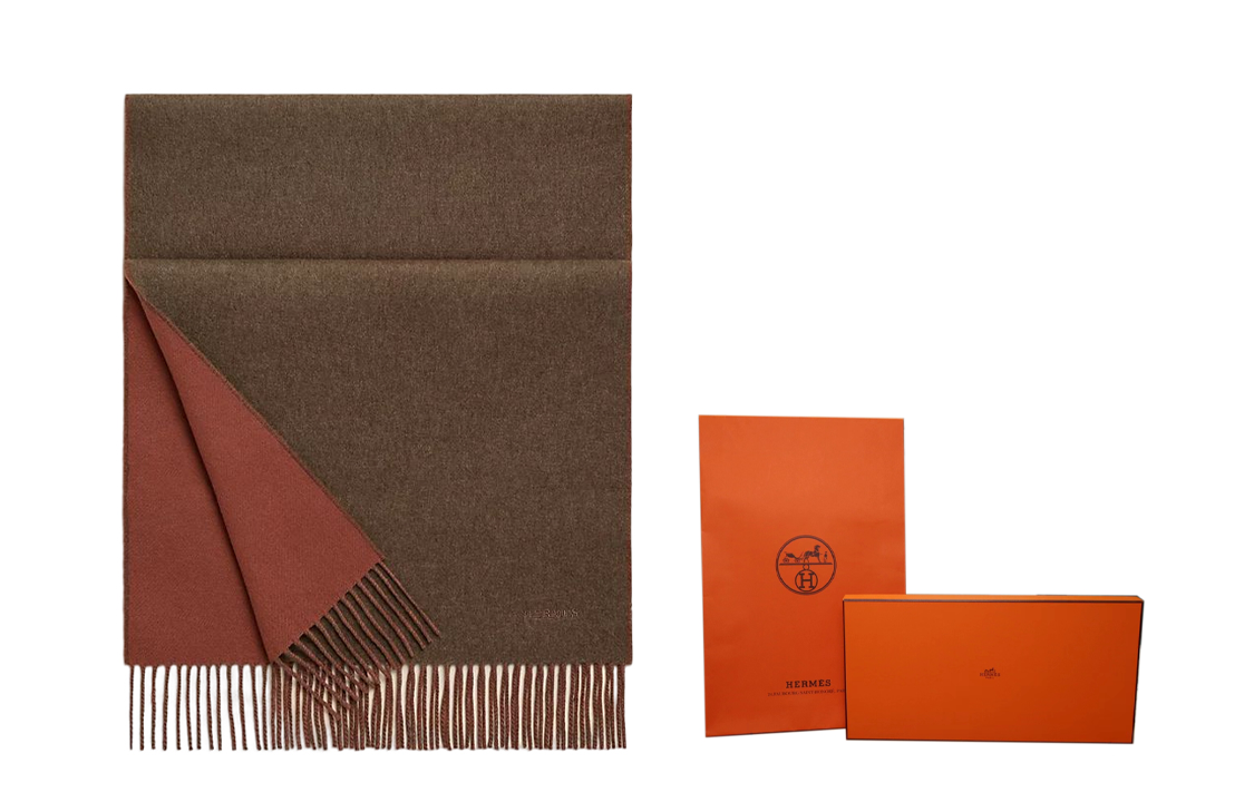 HERMES  Reversible Cashmere Scarf with Iconic Logo Embroidery H393800T 30 圖 5