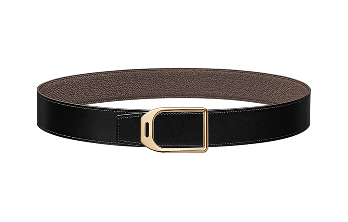 HERMES  Reversible Leather Belt Black 3.8cm "Jockey" Smooth Buckle H010638UP2K-H077971CAAG 圖 2