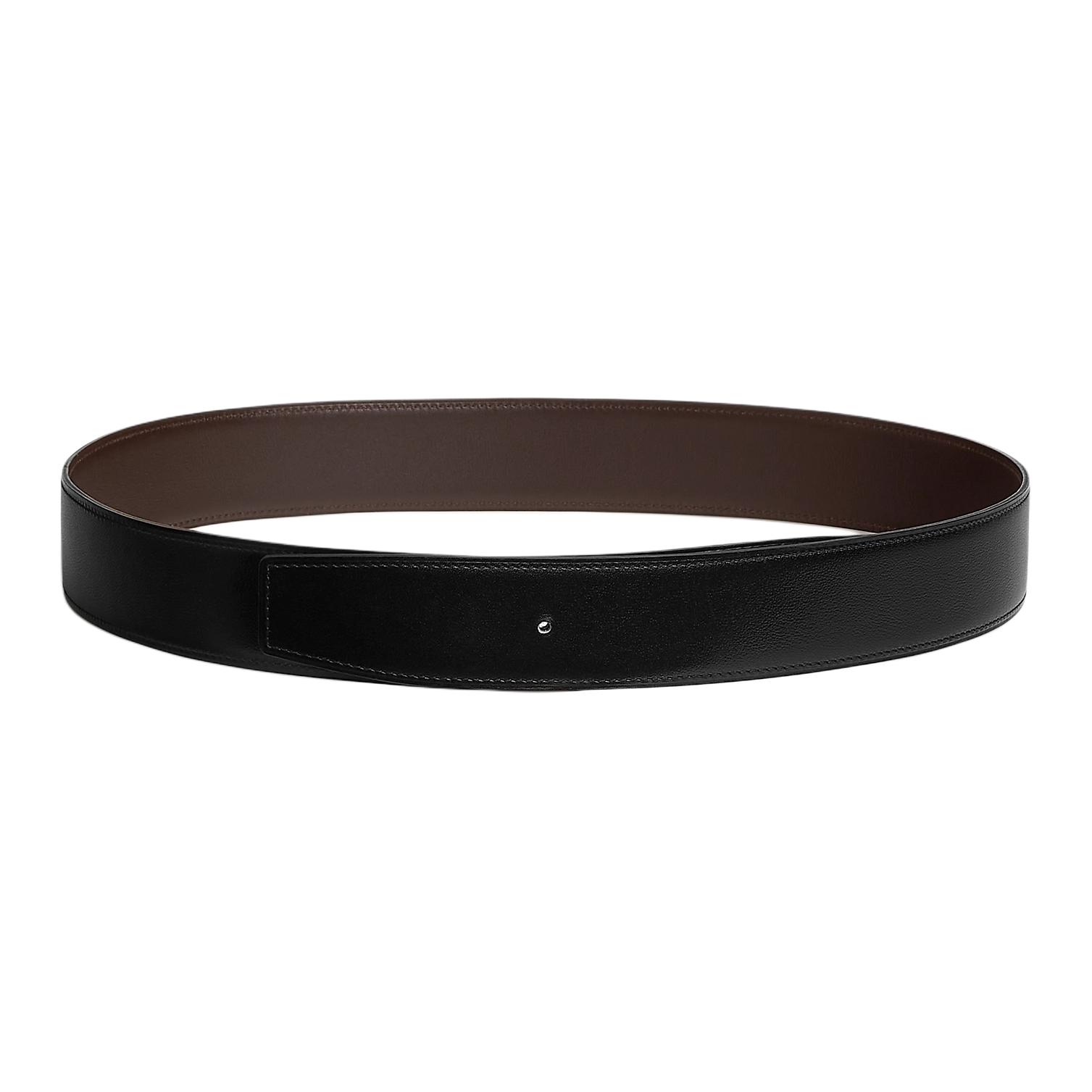 HERMES  Reversible Leather Belt Black with Buckle 3.8CM H081779CAAA080