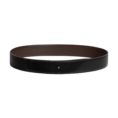 HERMES Reversible Leather Belt Black with Buckle 3.8CM H081779CAAA080