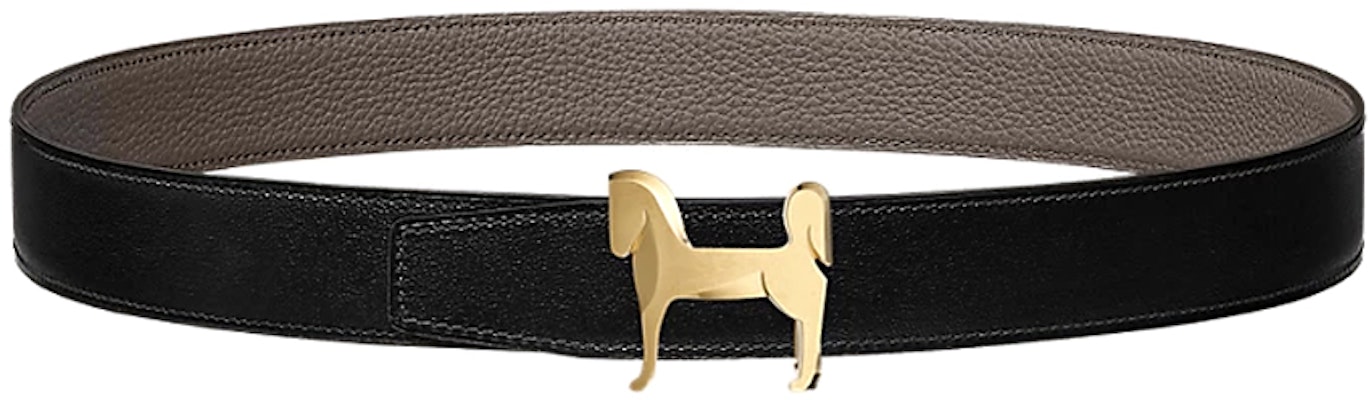 HERMES Cinturón Reversible de Cuero Gris/Negro con Hebilla Logo Panache 3.2cm H081753CQJ2-H073967CAAC105 Order HERMES Cinturón Reversible de Cuero Gris/Negro con Hebilla Logo Panache 3.2cm H081753CQJ2-H073967CAAC105