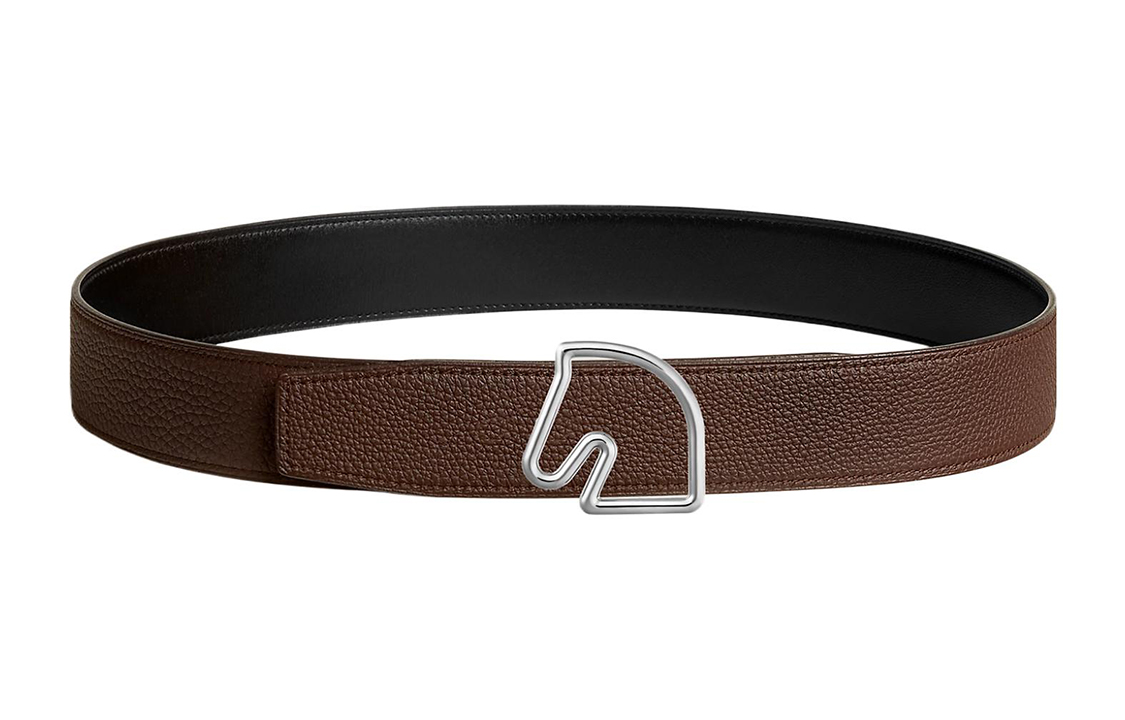 HERMES  Reversible Leather Belt Tete de Cheval Black 3.8CM H081656CK05-H077971CAAB085 圖 3