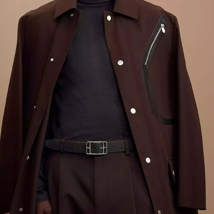 HERMES  Reversible Nylon Palladium Buckle Belt Grey 3.2CM Wide H010744UKAC085 圖 4