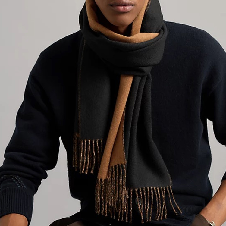 HERMES  Reversible Tassel Cashmere Wool Scarf. H393800T-28 圖 3