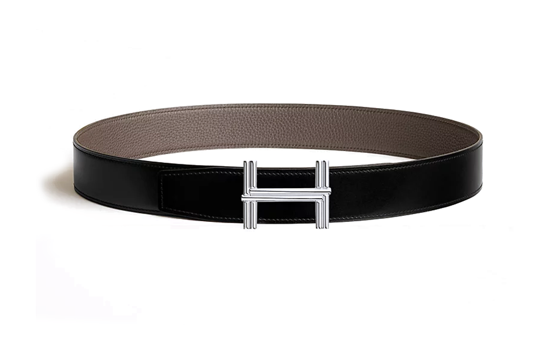 HERMES  Reversible Togo Leather Belt Black 3.8CM with Smooth Traverse Buckle. H010639UJJ4-H077971CAAG085 圖 2