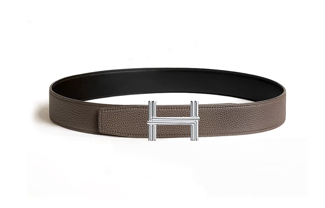 HERMES  Reversible Togo Leather Belt Black 3.8CM with Smooth Traverse Buckle. H010639UJJ4-H077971CAAG085 圖 3