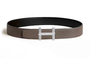 Lookbook HERMES Reversible Togo Leather Belt Black 3.8CM with Smooth Traverse Buckle. H010639UJJ4-H077971CAAG085