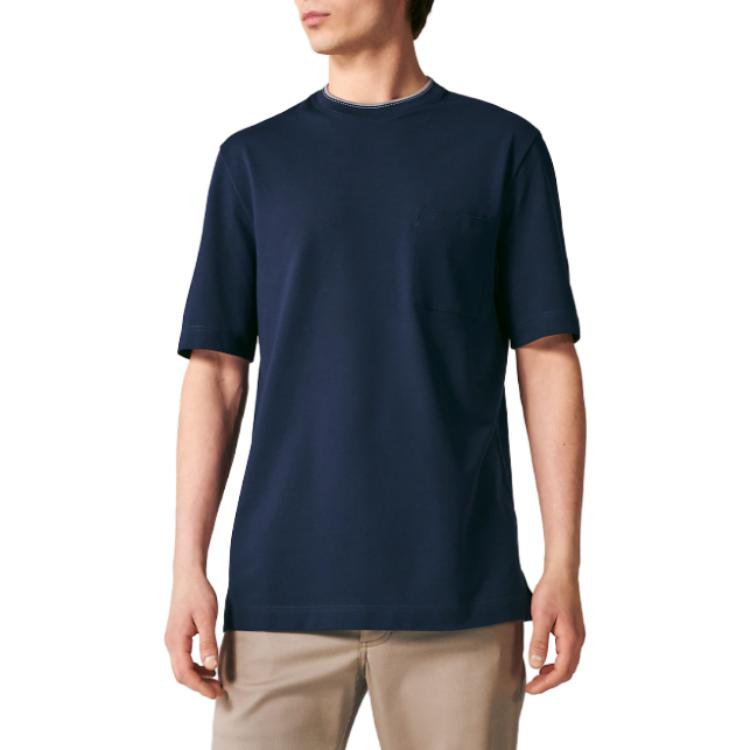 Purchase HERMES Kaos Warna Polos Leher Bulat Biru Navy H367990HA01