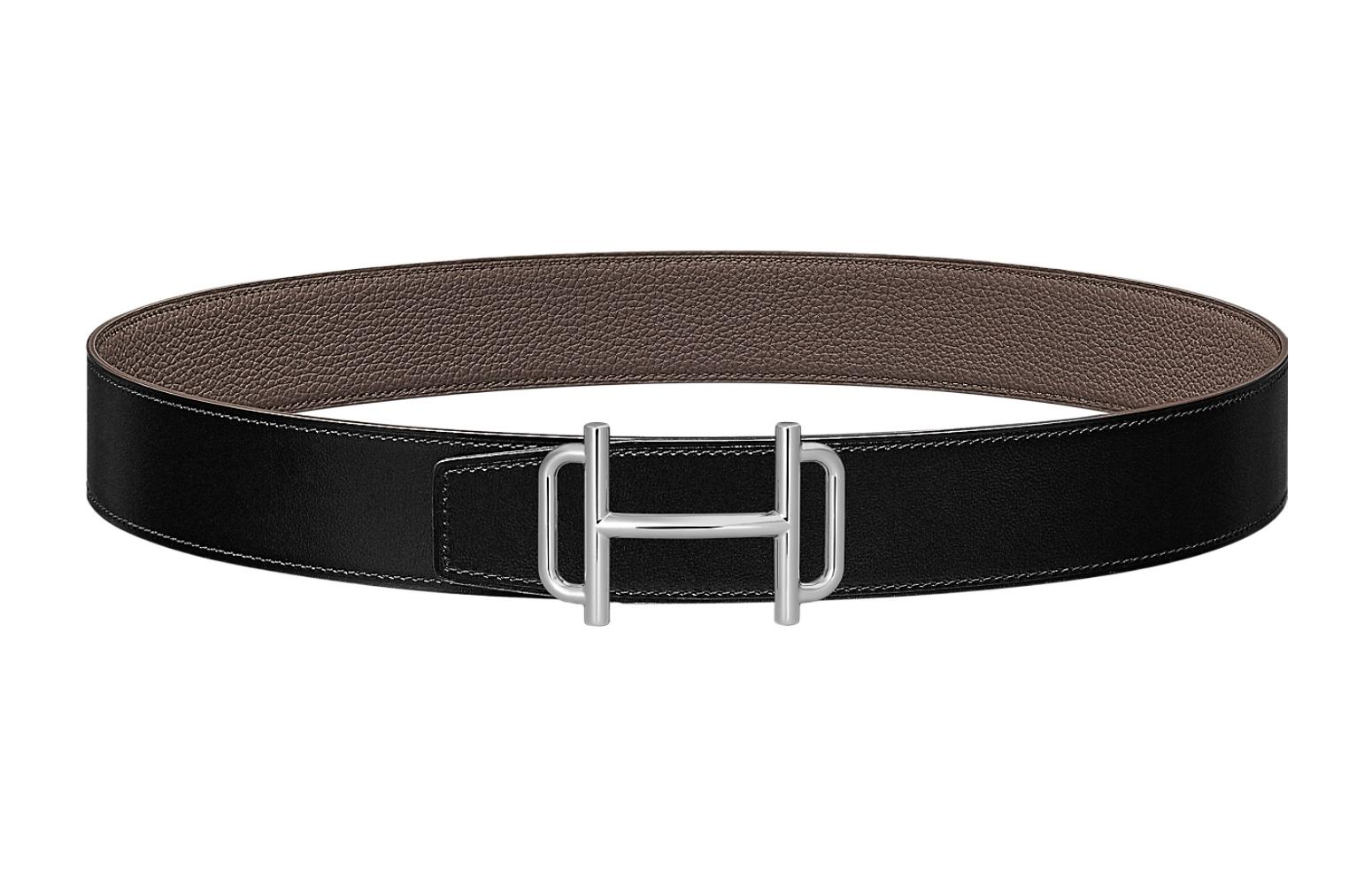 HERMES  Royal Reversible Leather Belt Black/Tin Grey 3.8cm Wide. H075370CK05-H077971CAAG085 圖 2