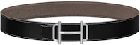 Order HERMES Sabuk Kulit Reversible Royal Hitam/Abu-abu 3.8cm Lebar. H075370CK05-H077971CAAG085