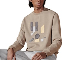 HERMES Sand Yellow Sweatshirt with Letter Print and Ribbed Crew Neck. H457790HA1W HERMES Sand Yellow Sweatshirt with Letter Print and Ribbed Crew Neck. H457790HA1W