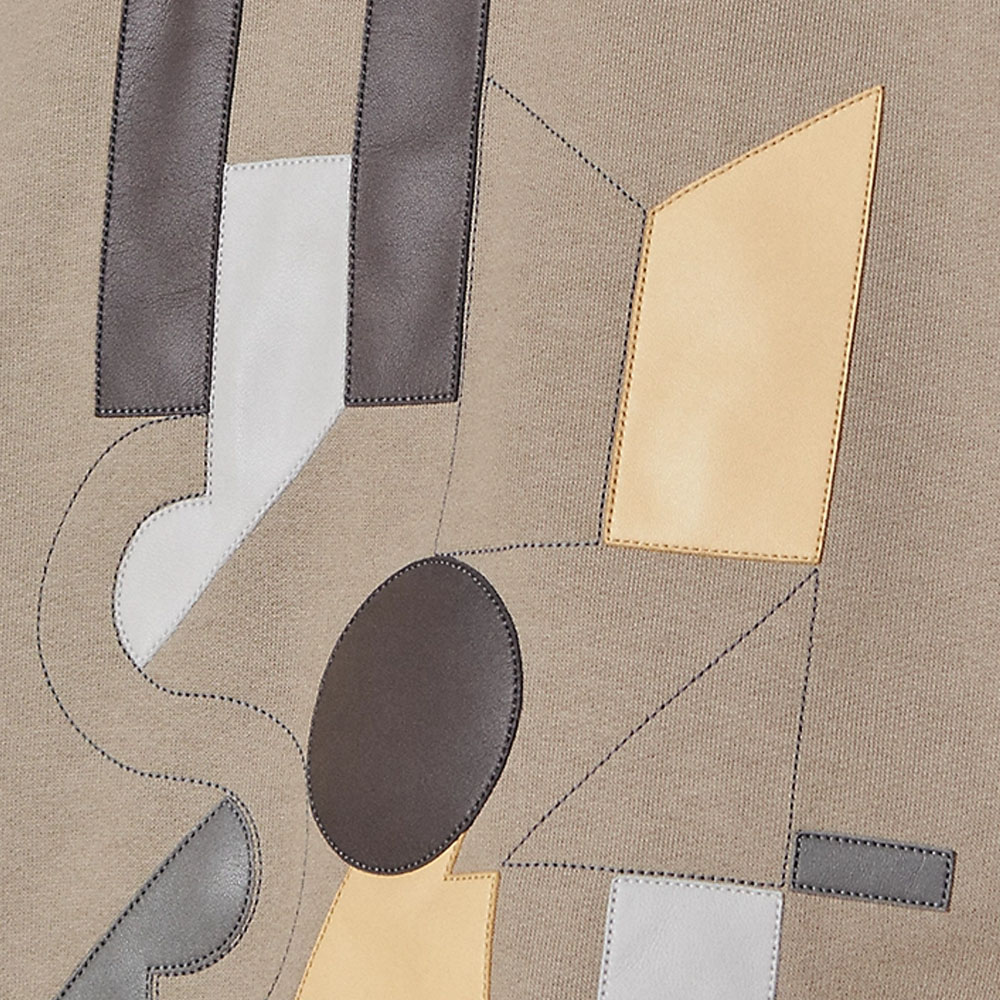 Purchase HERMES Sweatshirt Kuning Pasir dengan Cetakan Huruf & Leher Bulat Berusuk. H457790HA1W