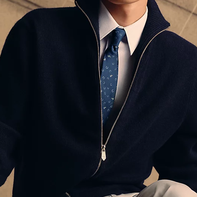 HERMES  Silk Tie Blue with Decorative Pattern H006365T 圖 3