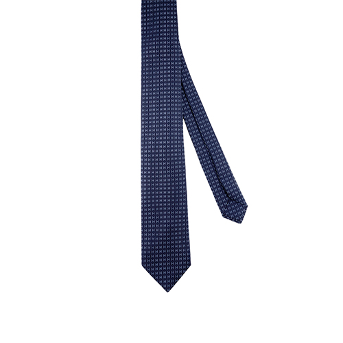 HERMES  Silk Tie with H Logo - Navy Blue/Blue. 038188T-17 圖 4