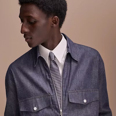 HERMES Thalassa藍色字母H印花絲質領帶。 H032288T 01 Purchase HERMES Thalassa藍色字母H印花絲質領帶。 H032288T 01