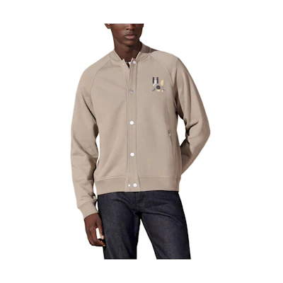 HERMES Single-Breasted Long Sleeve Jacket Beige with Logo Patch Design H457810HA1W