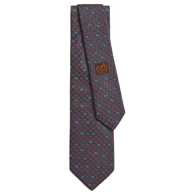 HERMES  Solid Brown Silk Tie H339390T07