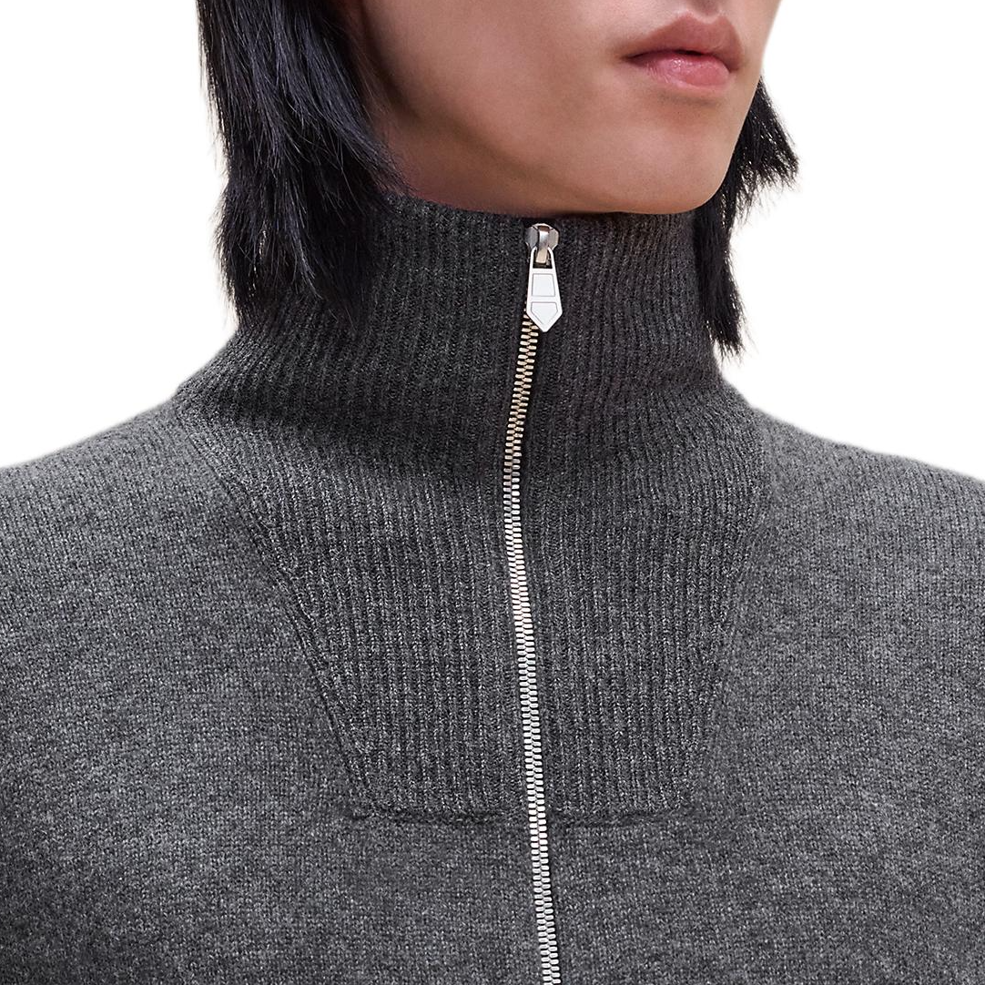 Purchase HERMES  深灰色純羊絨拉鍊針織開衫 H467145HA81