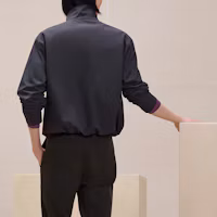 Purchase HERMES 煤灰色純色拉鍊連帽外套夹克 H466120H481